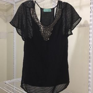 Filly Flair Beaded Neckline Blouse